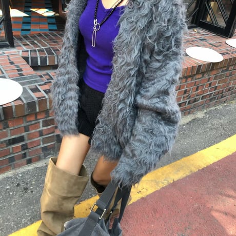Wave Shaggy Hoodie BIG Cardigan/3カラー