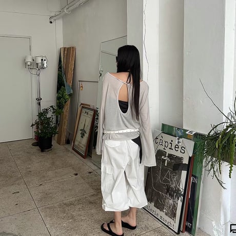 0941 back open long sleeve/3カラー