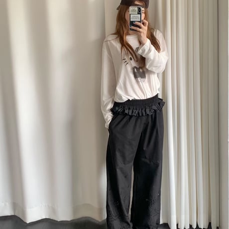cutoff ruffle  pants/2カラー