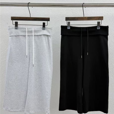 0974 Fold Waist Cropped Sweat Pants//2カラー