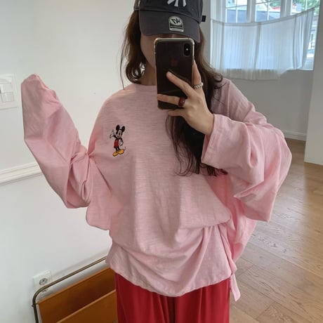 0985 Mickey over Long Sleeve Tee/2カラー