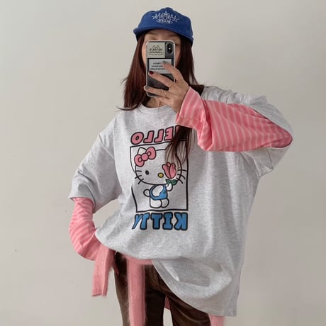 kitty border layered BIG TEE/2カラー