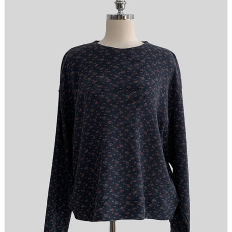 【即納★数量限定】Vintage Flower Waffle Tops/3カラー