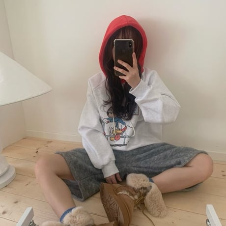 1052 mickey hood切替color sweat／3カラー