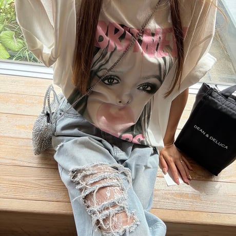 0952 【数量限定】Bubble Girl Photo over tee shirt/2カラー　カナさんなおみさん着用🩷