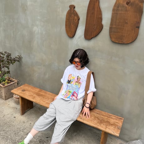 0698 American comic Princess tee/ホワイト