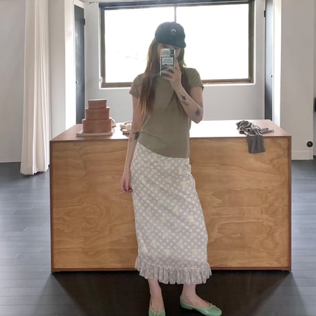 diamond mesh span skirt/2カラー