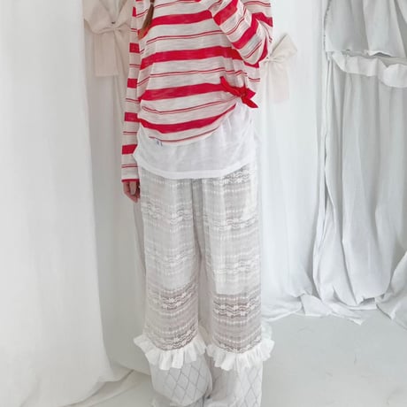 【数量限定】lace cutoff pants/2カラー