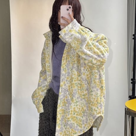 1083 Flower soft shirt jacket/2カラー