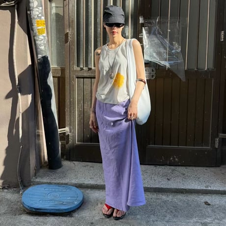 0908 【数量限定】❤eee❤リネン long skirt/パープルのみ