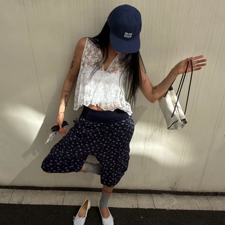 Mini  flower waffle half pants/2カラー