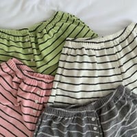 0930 pile border short pants/4カラー