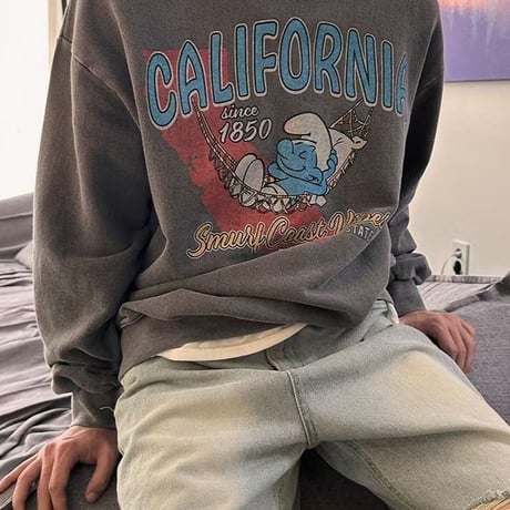 SMURF CALIFORNIA ピグメントBIGスウェット/2カラー