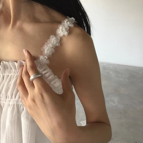 0923 flower strap chiffon camisole/2カラー