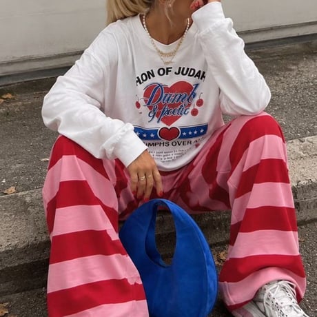 1082 border jogger pants/2カラー