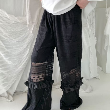 【数量限定】lace cutoff pants/2カラー