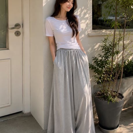 0943 flare summer pants/3カラー