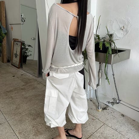 0941 back open long sleeve/3カラー