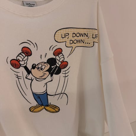 0963 ビンテージ風mickey light sweat/2カラー