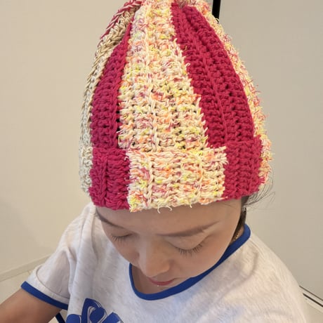 【即納】ビビピンクMIX cotton Beanie