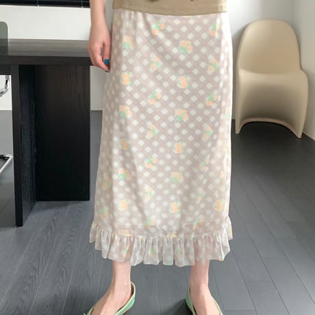 diamond mesh span skirt/2カラー