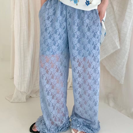 【数量限定】lace frill pants/3カラー