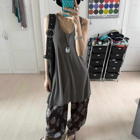 0906 【数量限定】❤eee❤strap design long tank/2カラー
