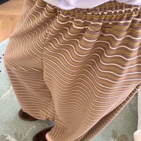 1028 Stripe Fleece Wide Pants/3カラー