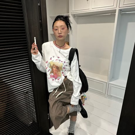即納　Fw/* Pink Crush Barbie BIG ロンTEE/3カラー