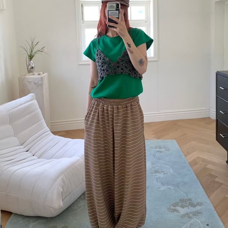 1028 Stripe Fleece Wide Pants/3カラー