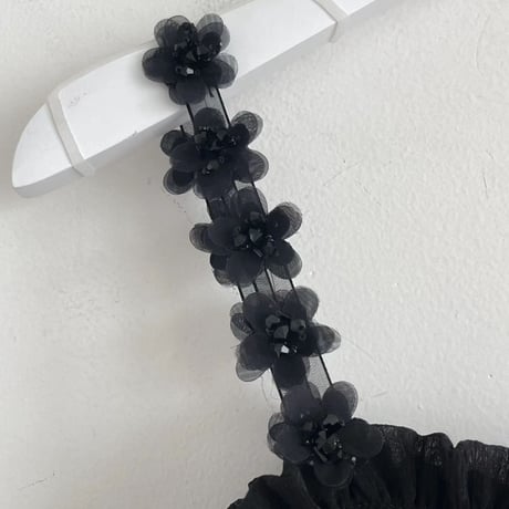 0923 flower strap chiffon camisole/2カラー