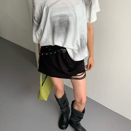 0835 damage パンツ付きskirt/5カラー
