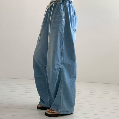 0915 tuck 美ラインsoft denim/2カラー
