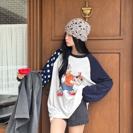 0986 Dot Raglan Donald Tee/3カラー
