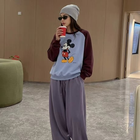 1092 raglan mickey sweat/2カラー