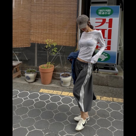 ピグメントVintage Side Line Wide Half Pants/3カラー