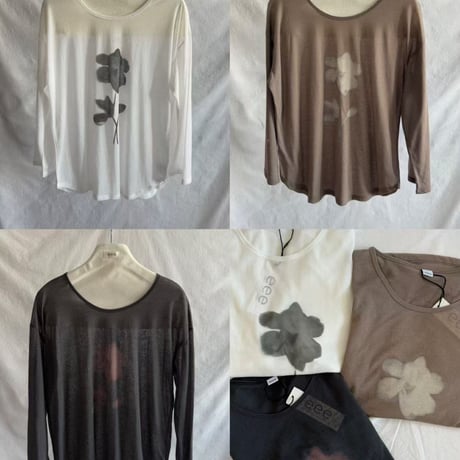0909 ❤eee❤シアー flower long sleeve/3カラー