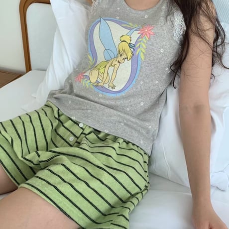0930 pile border short pants/4カラー