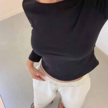 0966 Boat Neck Slim Long Tee/3カラー