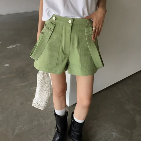 0922 Strap soft denim Shorts pants/3カラー
