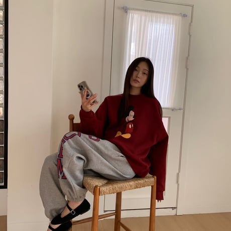 1073 POEMロゴ sweat wide pants/2カラー