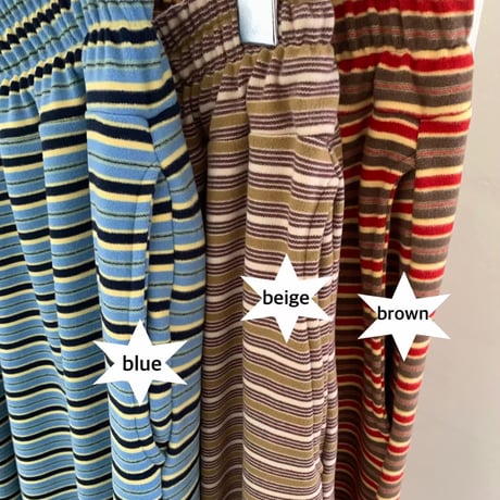 1028 Stripe Fleece Wide Pants/3カラー