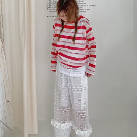 【数量限定】lace cutoff pants/2カラー
