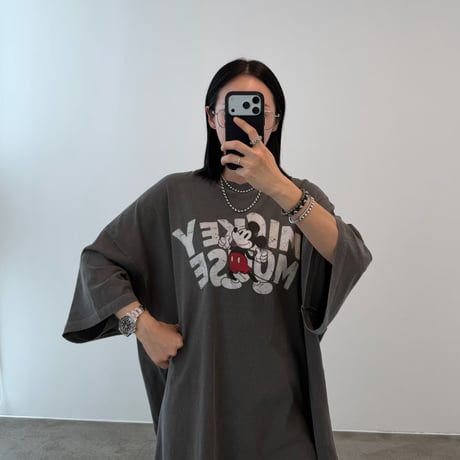 vintage logo mickey  over tee/3カラー
