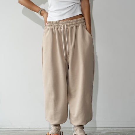 1003 Strap Hem Relax Jogger Pants/3カラー