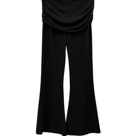 0970 Shirring Layered Flare Pants/2カラー