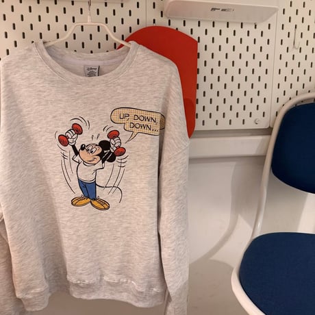 0963 ビンテージ風mickey light sweat/2カラー