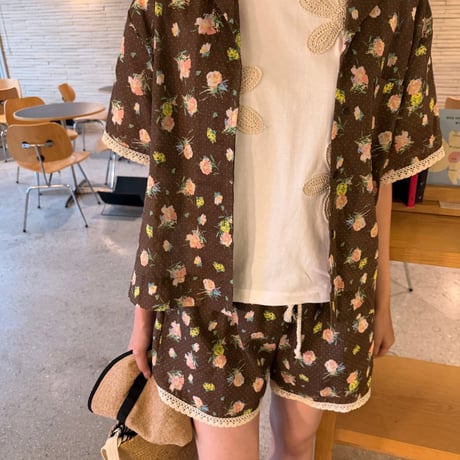 0891 flower garden shirt/3カラー