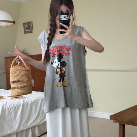 mickeyサイドfrill tops/3カラー