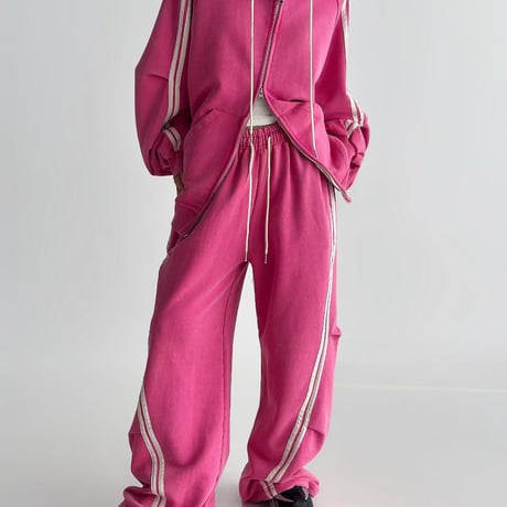 1078 Side 3-Line pigment Zip Hoodie Setup/4カラー